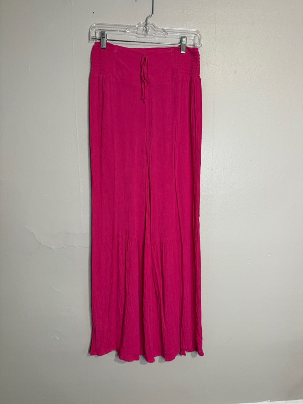 Wide Leg Pull-On Pants in Hot Pink